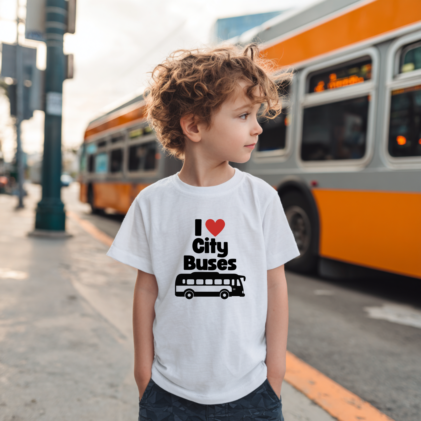 I Love City Bus Toddler Tee