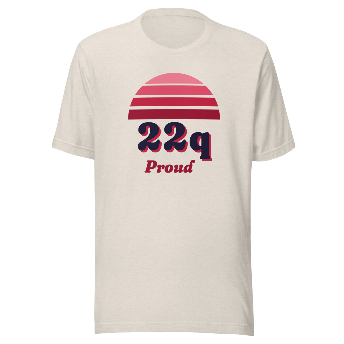 22q Proud tee in Heather Dust, front view.
