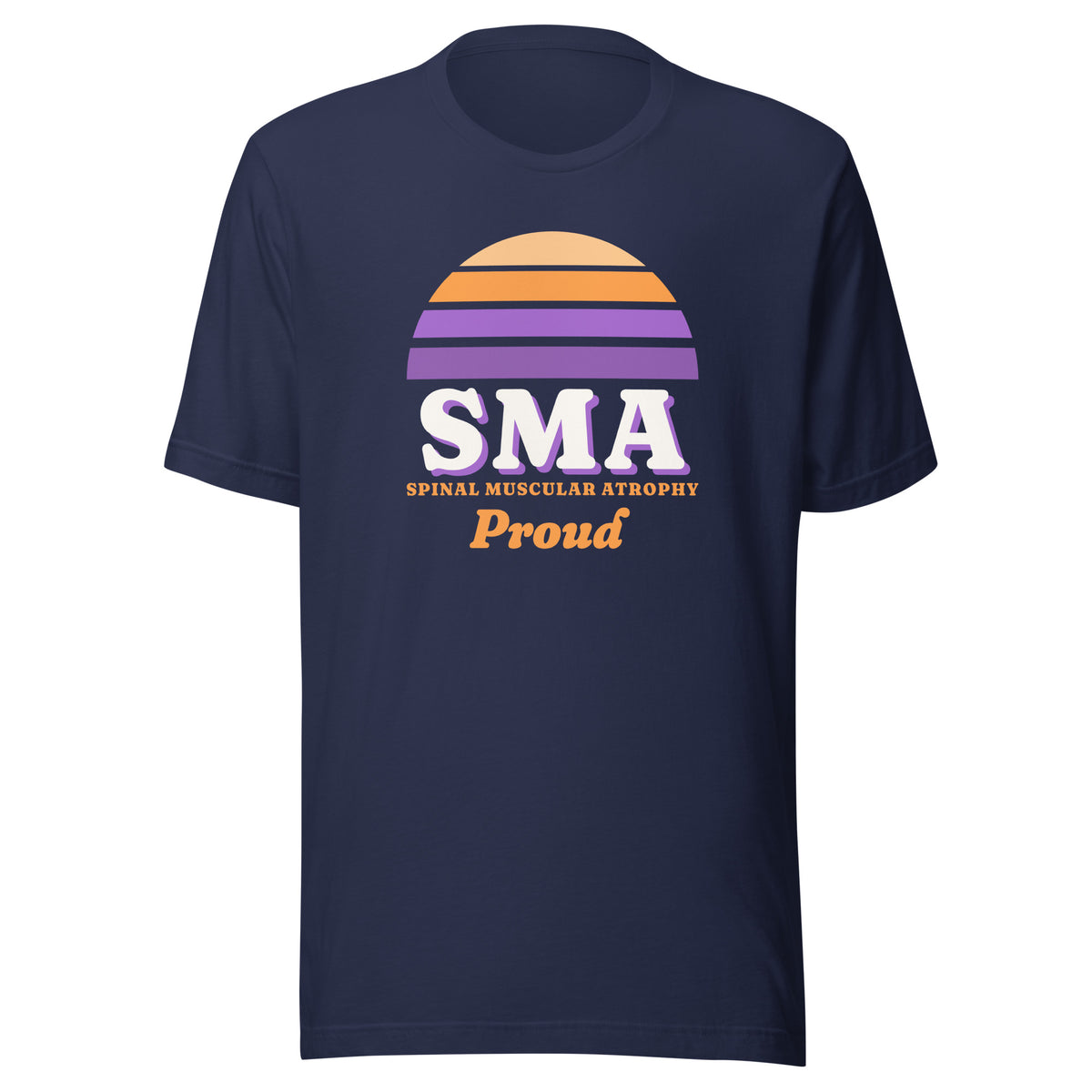 SMA Proud tee in Navy, front view.