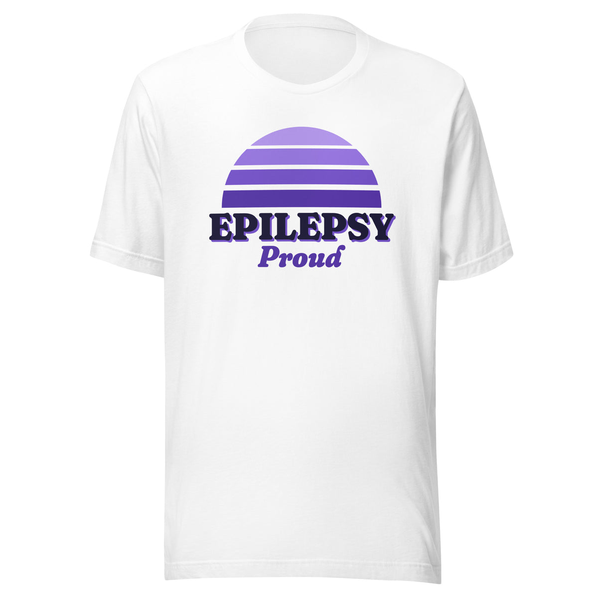 Epilepsy Proud tee in White, front view.
