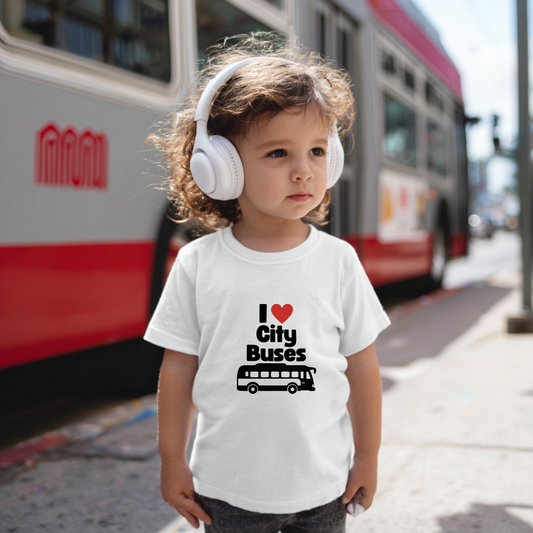 I Love City Bus Toddler Tee