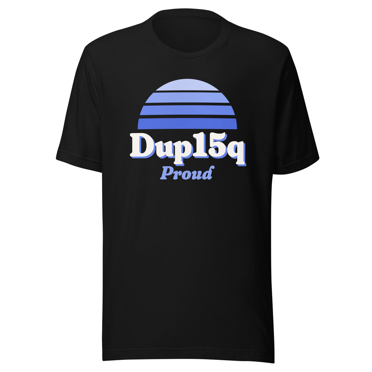 Dup15q Proud tee in Black, front view.