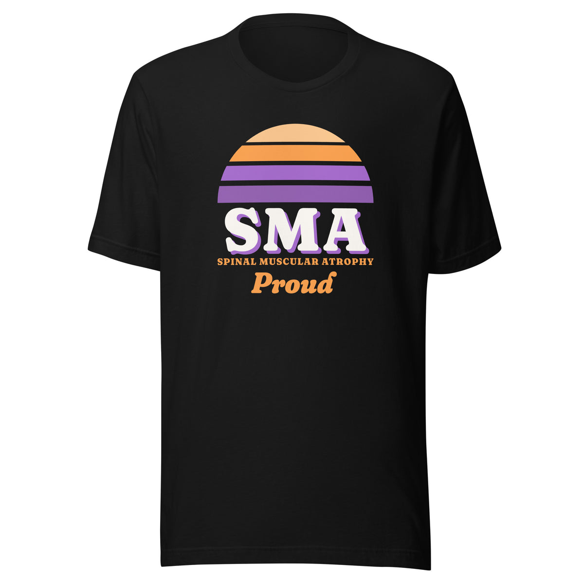 SMA Proud tee in Black, front view.