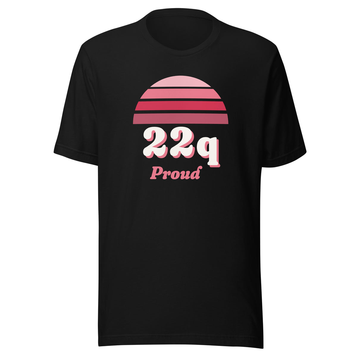 22q Proud tee in Black, front view.
