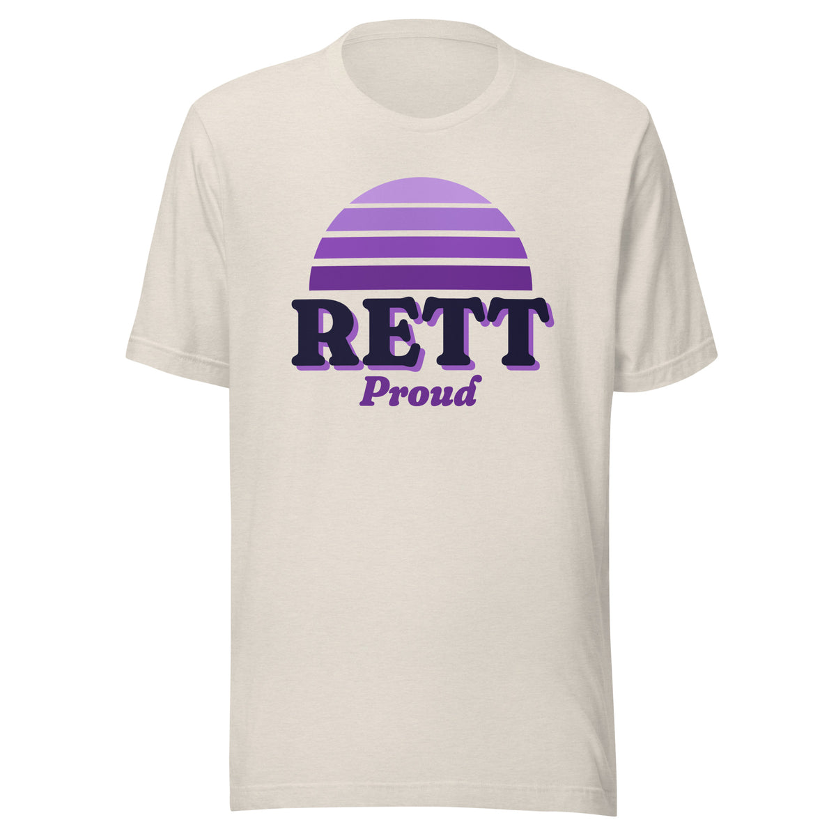 Rett Proud tee in Heather Dust, front view.
