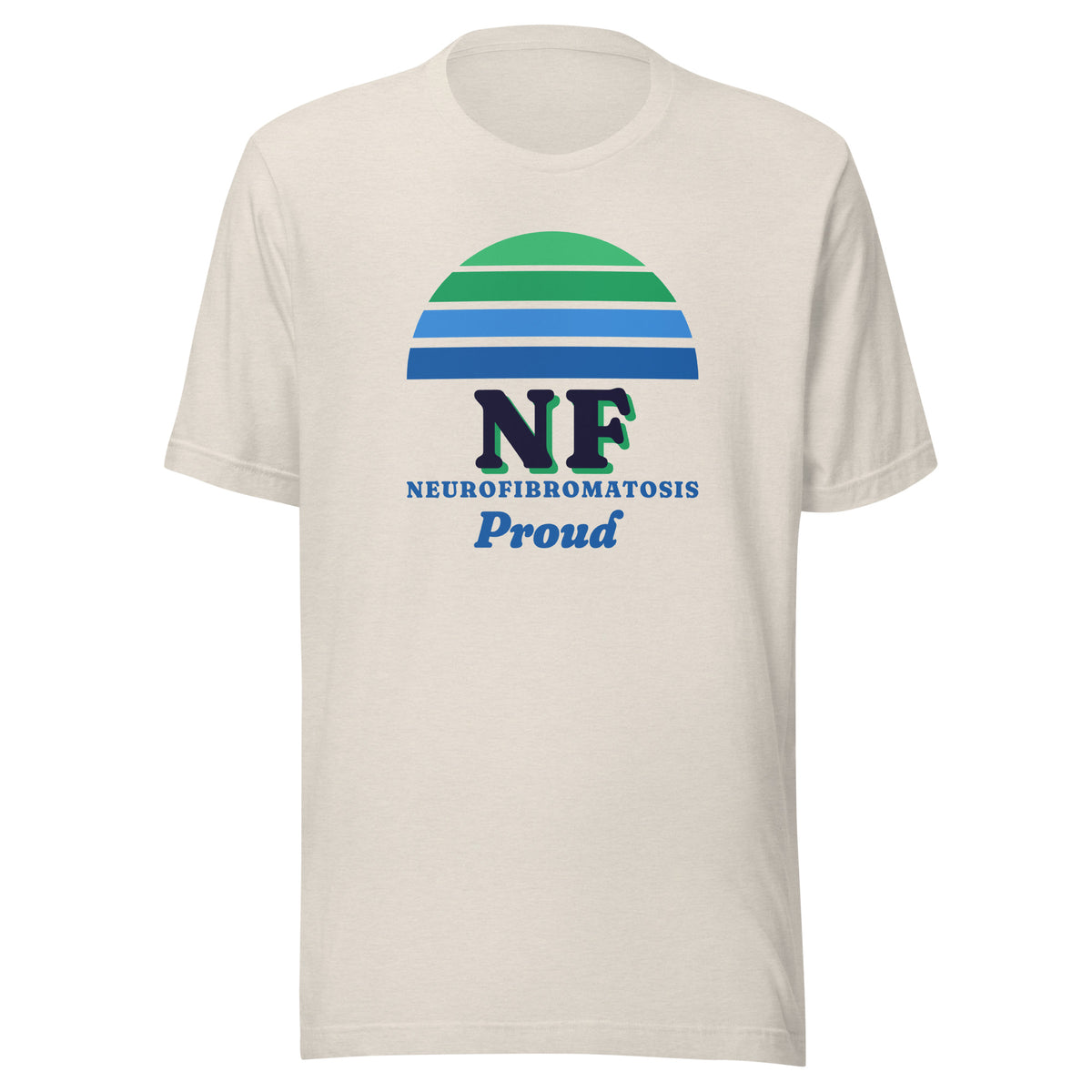 NF Proud tee in Heather Dust, front view.