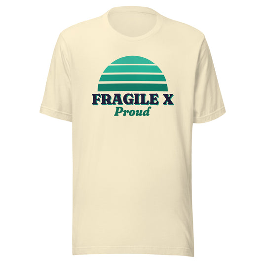 Fragile X Proud tee in Natural, front view.