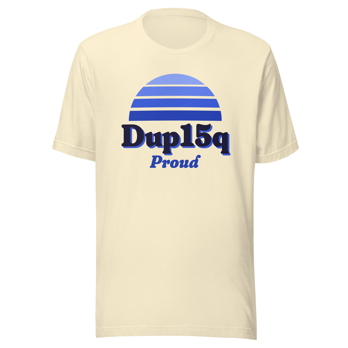 Dup15q Proud tee in Natural, front view.