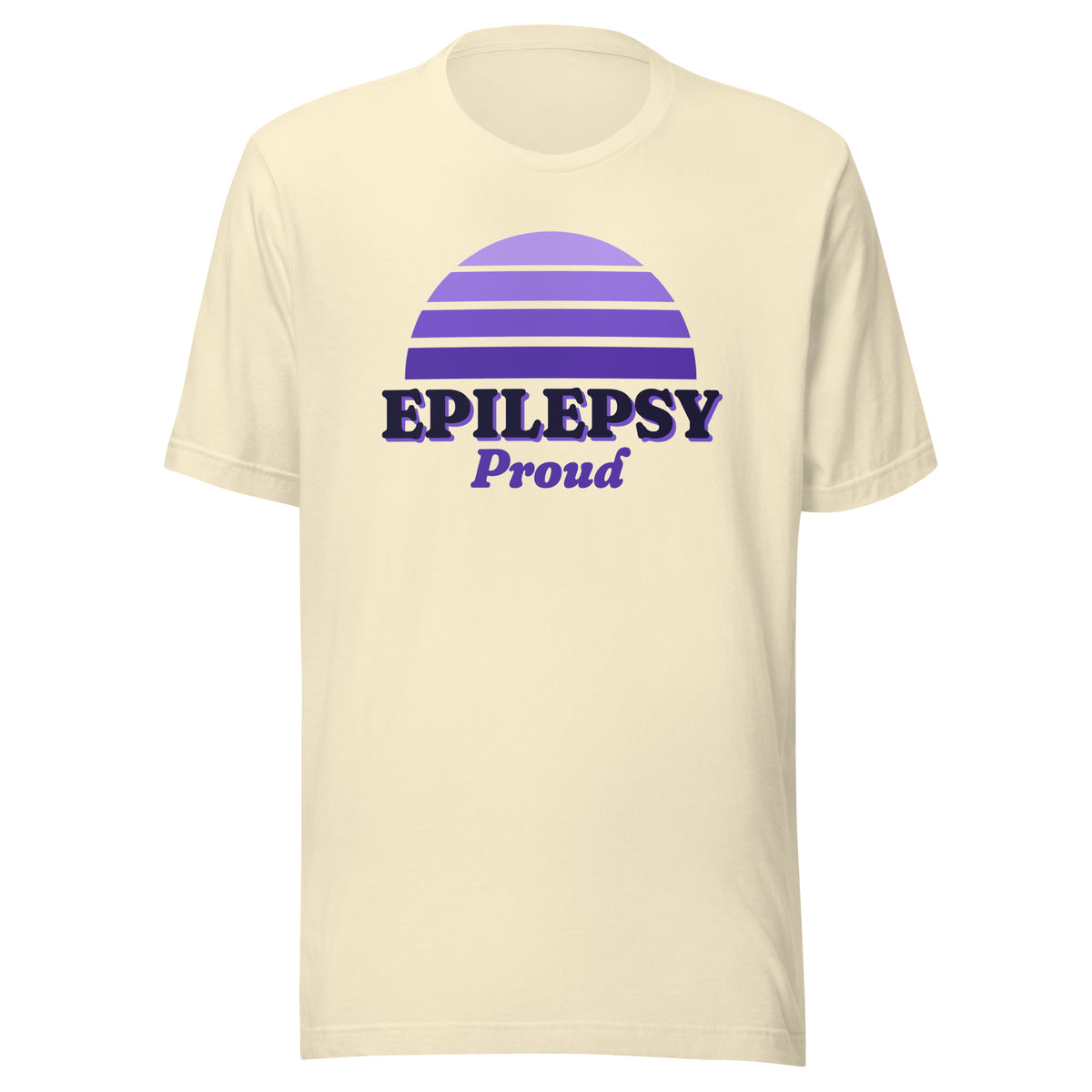 Epilepsy Proud tee in Natural, front view.