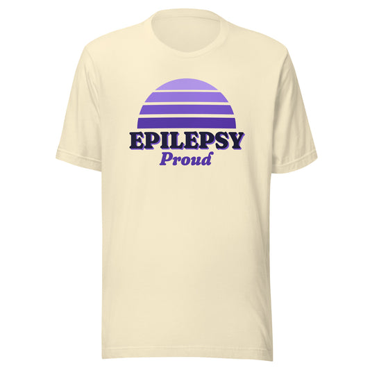 Epilepsy Proud tee in Natural, front view.