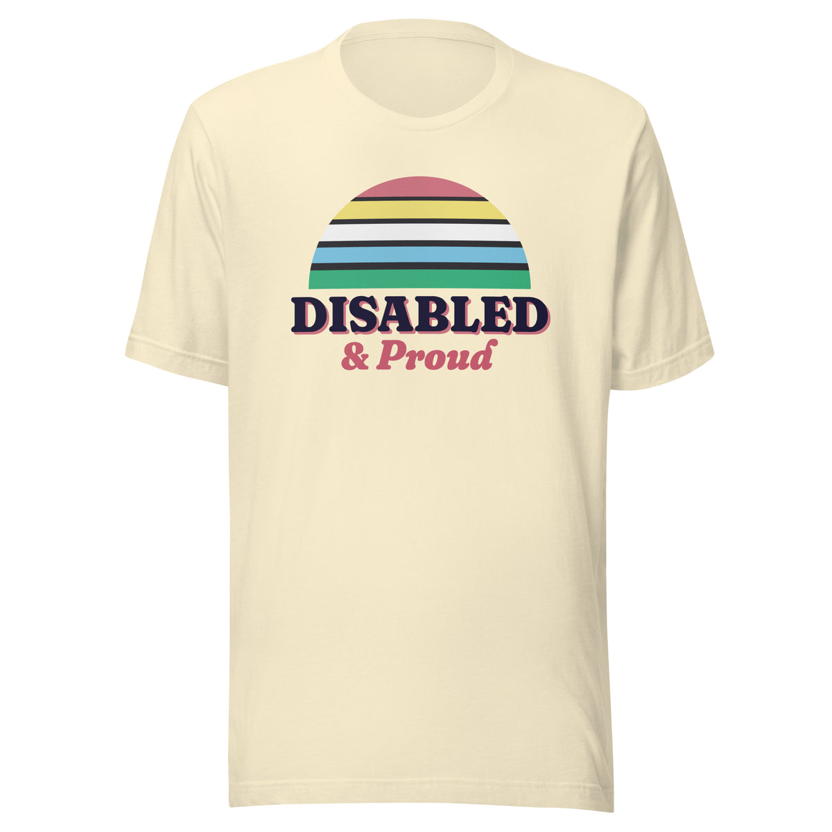 Disabled & Proud tee in Natural, front view.