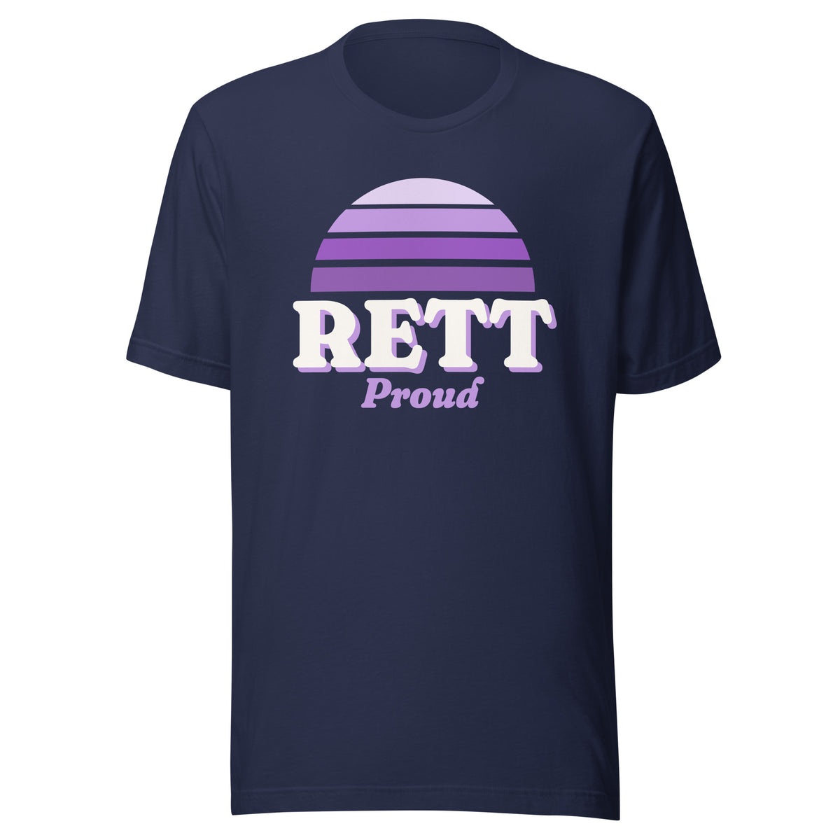 Rett Proud tee in Navy, front view.