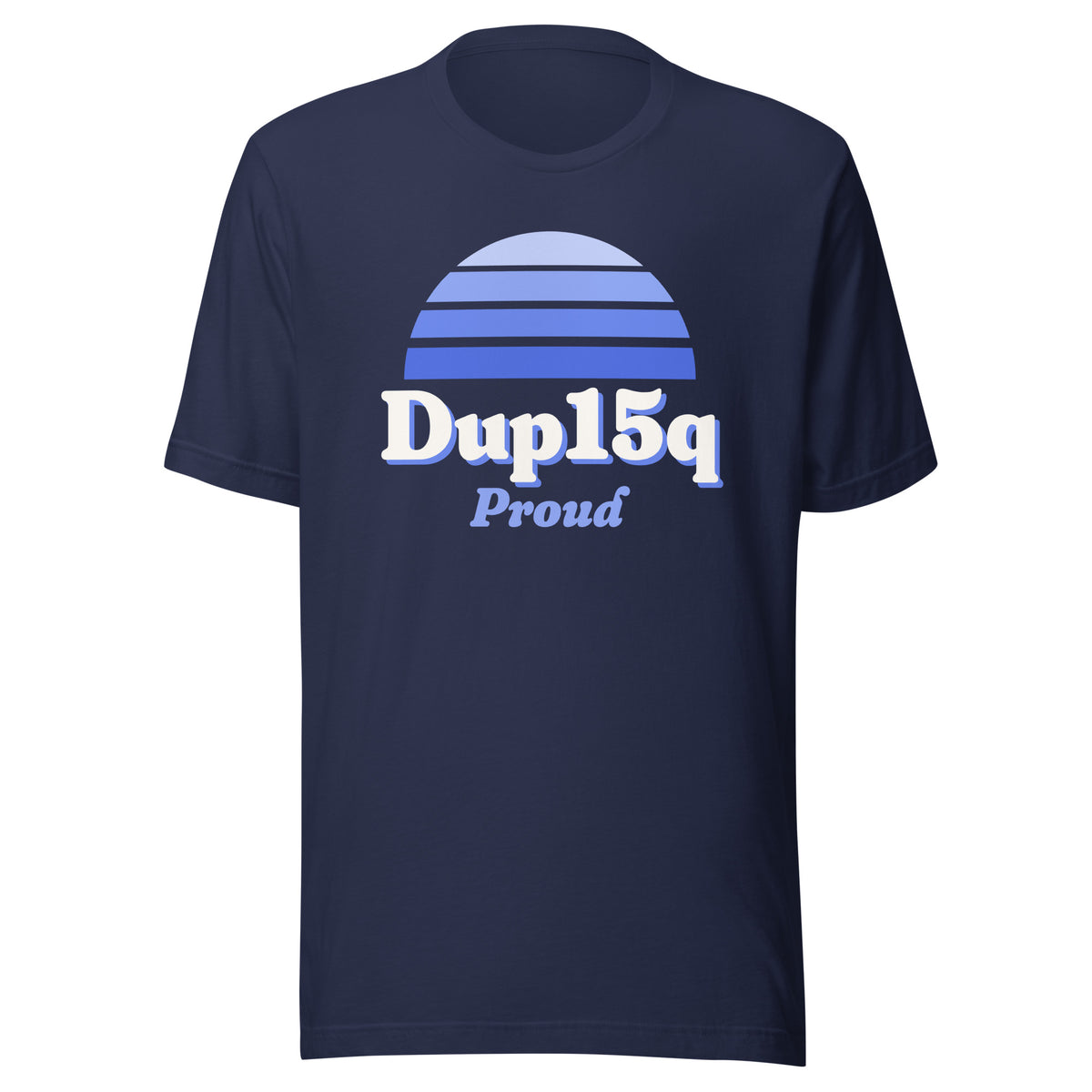 Dup15q Proud tee in Navy, front view.