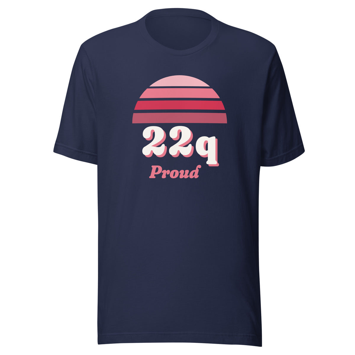 22q Proud tee in Navy, front view.